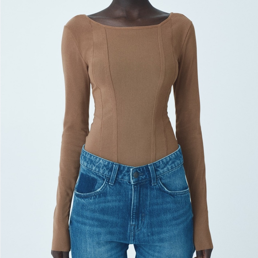 H&M Long Sleeve Mesh Bodysuit